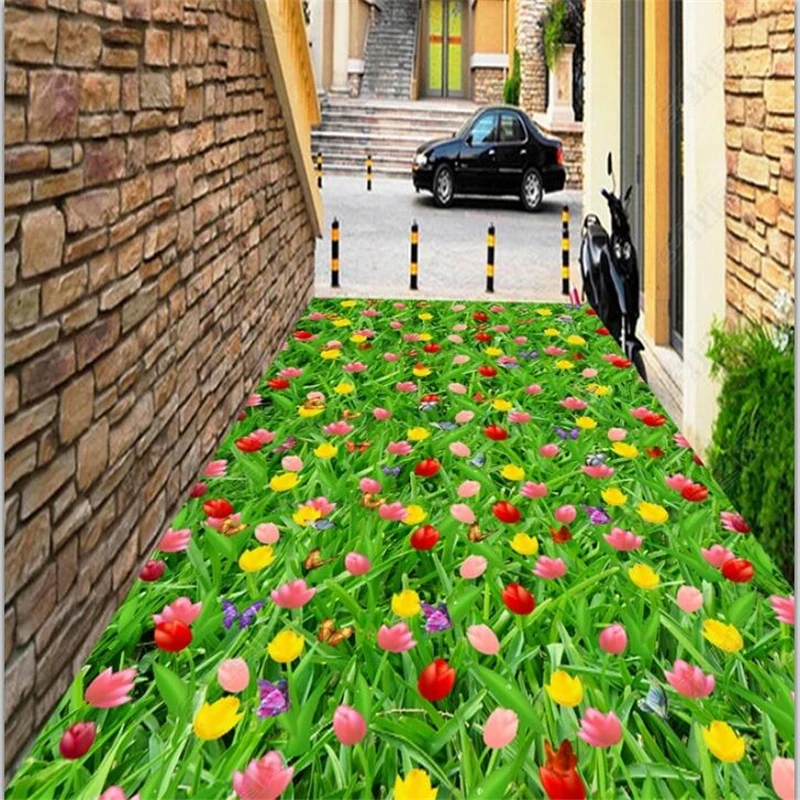 

beibehang Custom painted 3d photo wallpaper mural flower plants flowers floor decoration painting papel de parede 3D flooring