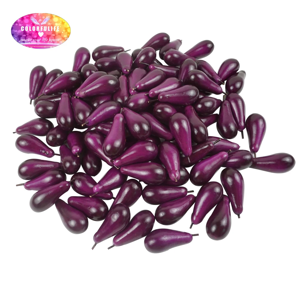 100X Artificial Mini Eggplant Fake Vegetable Model Party Teaching Props