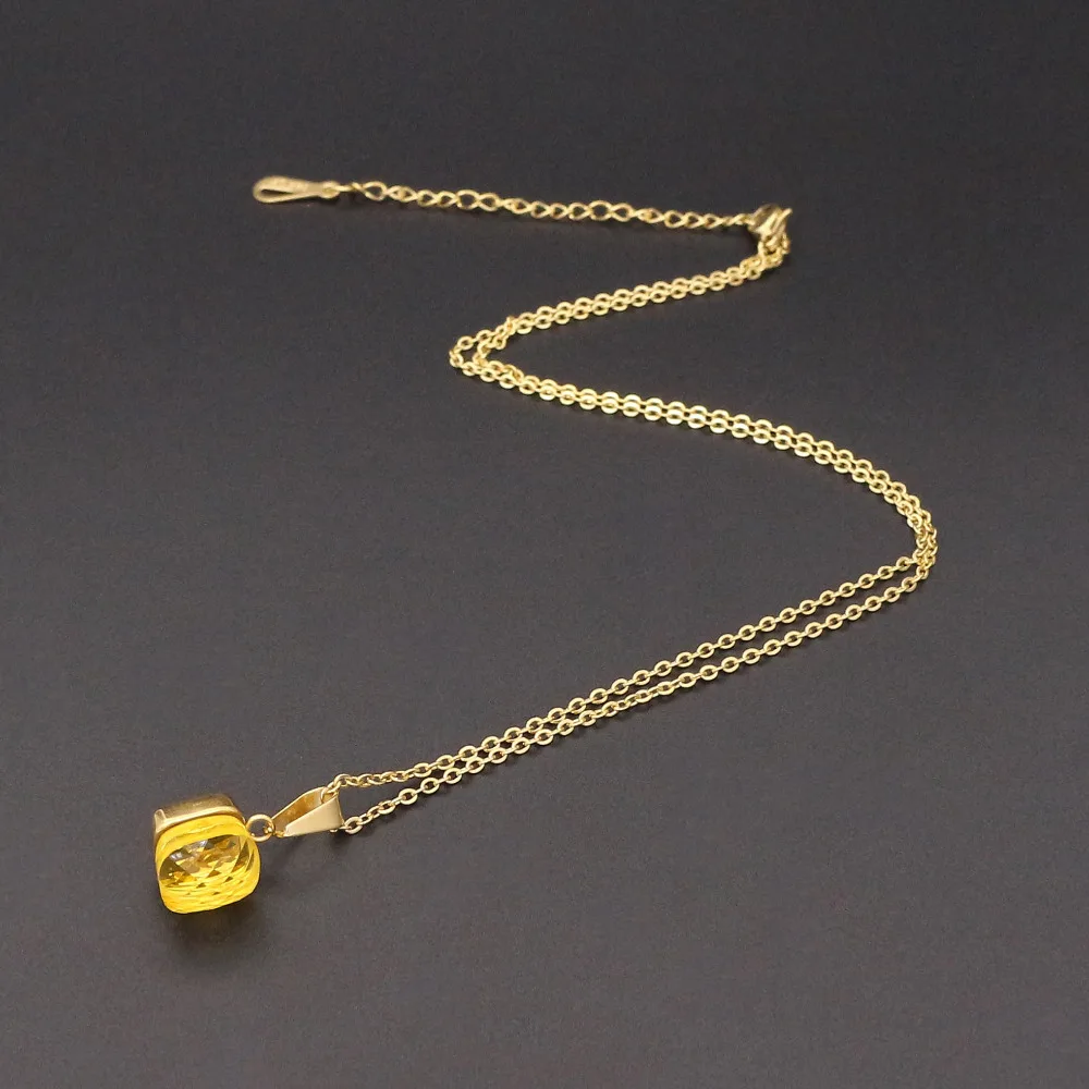 SBAO Новое поступление 9 цветов s Стекло модное ожерелье женское из нержавеющей стали золотое ожерелье заклепки для женщин лучший подарок