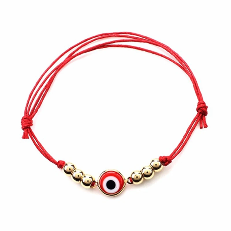 Simple Stylish Red String & Blue Evil Eye Bracelet Good Luck Bracelet