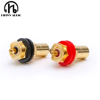 4pcs/set RCA Socket Power Amplifier Signal Cable Connector Adapter RCA Lotus Head Copper Gold Plated RCA Connector 2