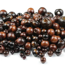 BTFBES от 5 до 20 мм круглые коричневые деревянные бусины из экологически чистого дерева, свободные шарики-разделители для изготовления ювелирных изделий, ожерелья, браслетов, рукоделия