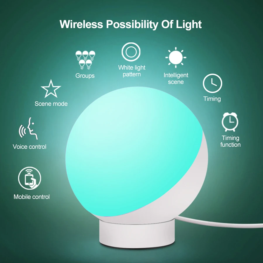 Светодиодный настольный светильник Smart Wifi Голосовое управление ночник светодиодный с защитой для глаз, настольная лампа круглая