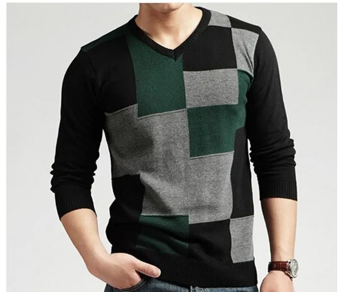 New 2016 Fashion Wool Winter Warm v neck long sleeve Casual Pullovers