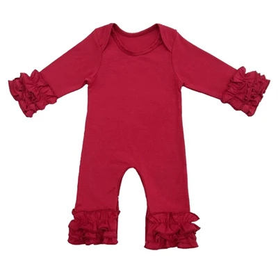 New Ruffle Multicolor Cotton Solid Floral Animals Plaid Print Romper Newborn Baby Girls Long Sleeve Pajama Sleepers Leg Outfit black baby bodysuits	 Baby Rompers