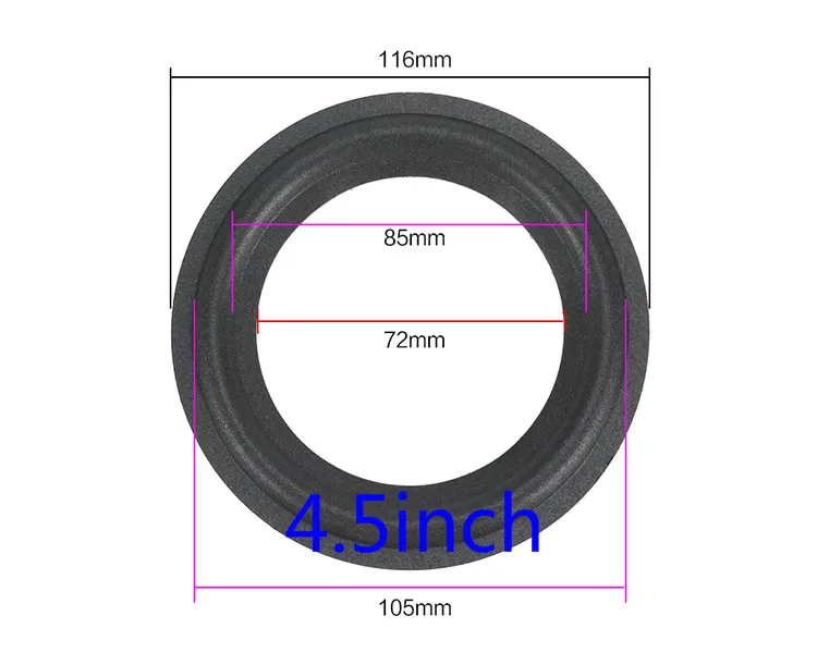 GHXAMP 2 PCS Speaker Foam Repair Fold Edge Ring Subwoofer Speaker Repair Accessories DIY 5 INCH 6,5 INCH 8 INCH 10 12 INCH