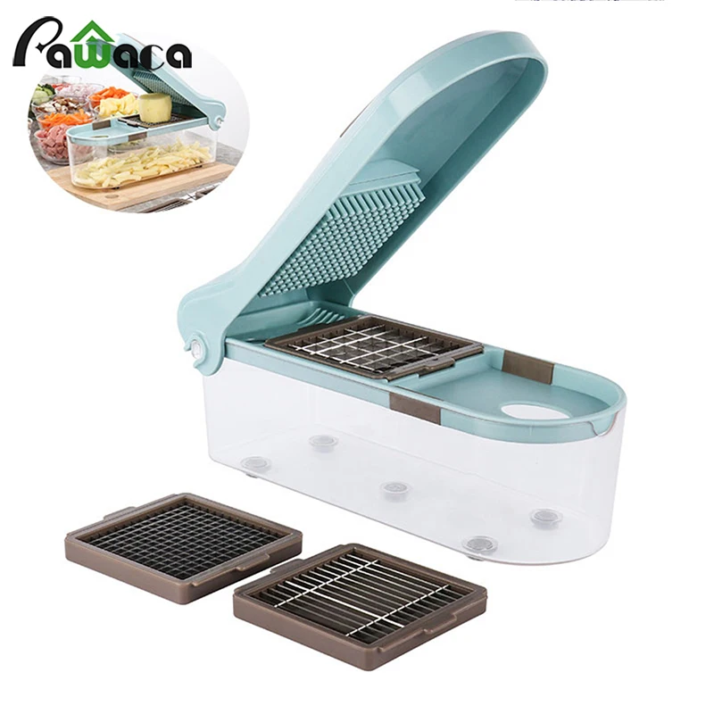Multifunctional Vegetable Cutter Cheese Grater multifunction Blades for Onion Potato Tomato Fruit Cooking Helper Stainless