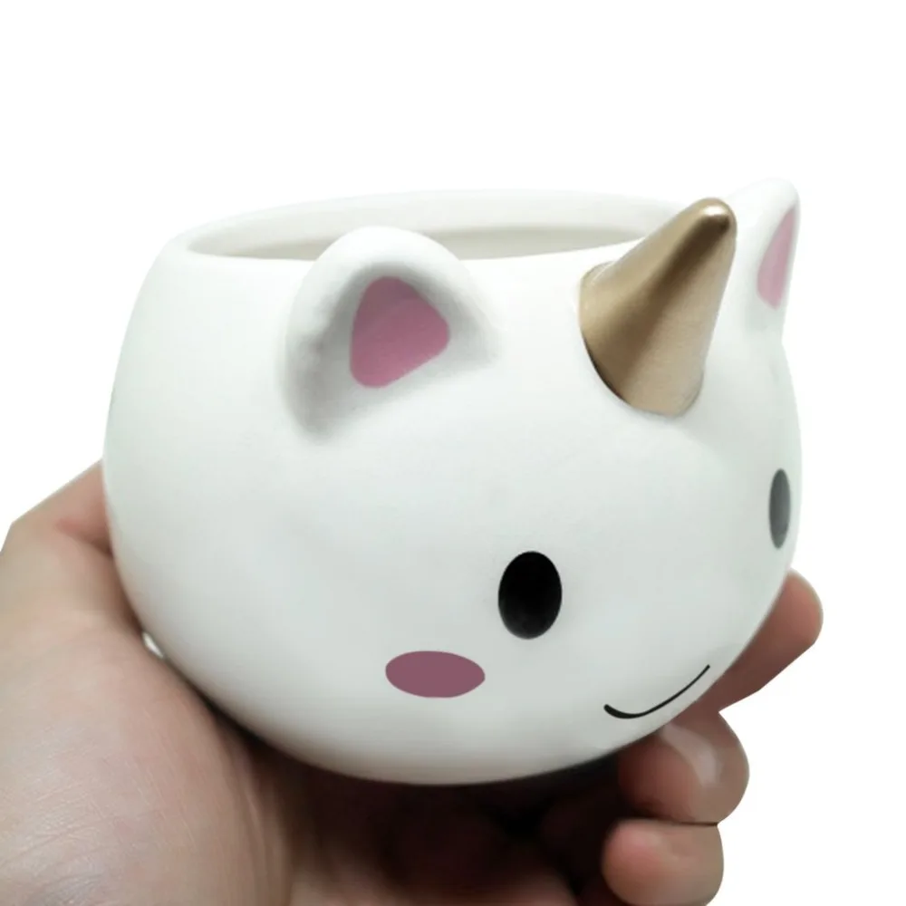 

PREUP 300ml Rainbow Horse Unicorn Ceramic Cup Cuteness 3D Unicorn Coffee Office Breakfast Cup Green Tea Girl Birthday Gift