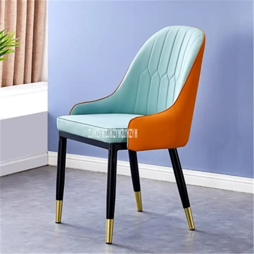 001 Dining Chair Backrest Leisure Chair Modern Casual Chair Simple Easy Chair Leather Negotiation Chair Iron Leg Casual Chair Living Room Chairs Aliexpress