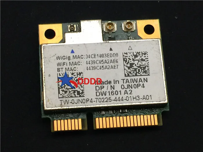 Оригинальный Для DELL WIRELESS N DW1601 QCA9005 JN0P4 0JN0P4 WIGIG 802.11AD BLUETOOTH 4 PCIE карты CN-0JN0P4 полностью протестированы