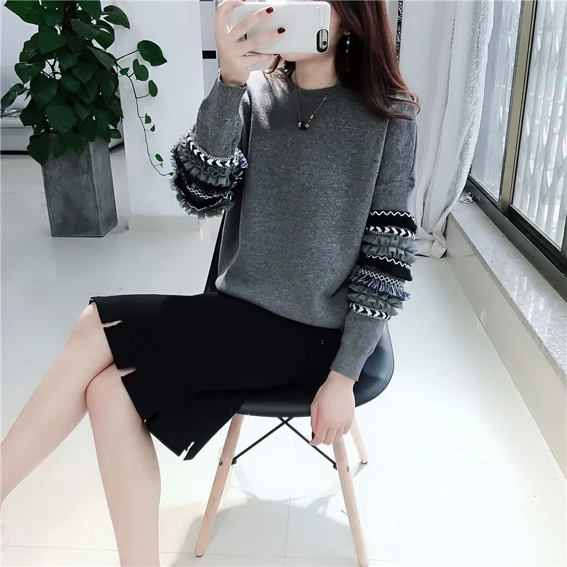 Blusas De Inverno Feminina маленький свежий свитер женская одежда с узором корейский стиль