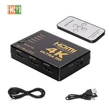 HDMI KVM Switch 6 порт 5 Вход 1 Выход Беспроводной Пульт HDMI Splitter Видеомонитор Ultra HD 4k HDMI