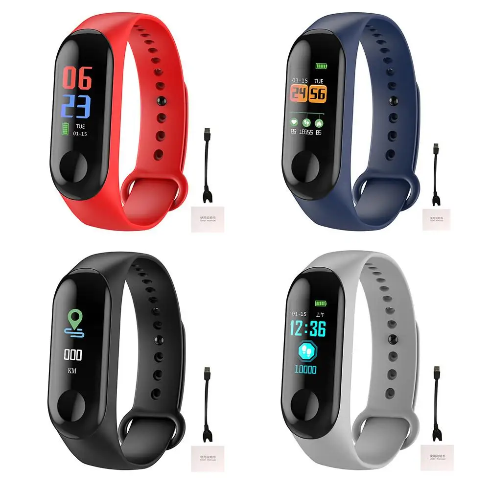 

Waterproof Running Pedometer W3 Bracelet Sports Smart Tacker Heart Rate Health Monitor Run Walking Step Counter Wrist Watch Band