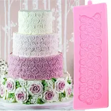 Цветок вихревой шаблон силиконовой формы кружева розовый коврик свадебный торт кайма для мастики украшения торта инструменты Конфеты набор для выпечки с шоколадом плесень