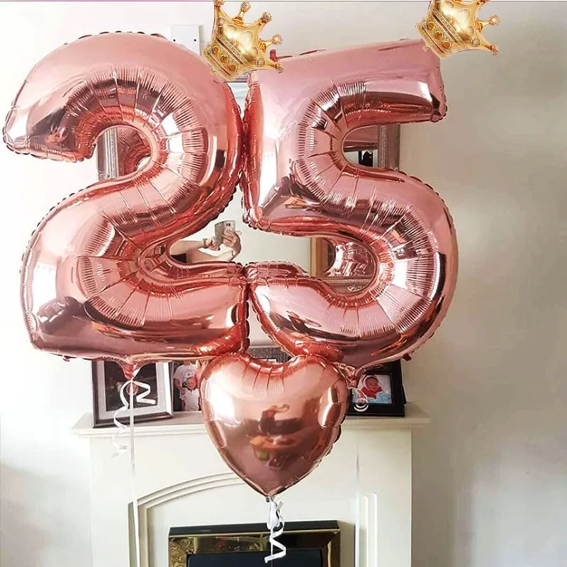 2PCS/lot 40inch Number Foil Balloons Digit Air Ballon Kids Birthday Party Wild One Decorations Figure 30 Ans Decoracao coroa шарики воздушные 100 шт воздушные шары день рождения украшения для взрослых цифра 1 2 3 день