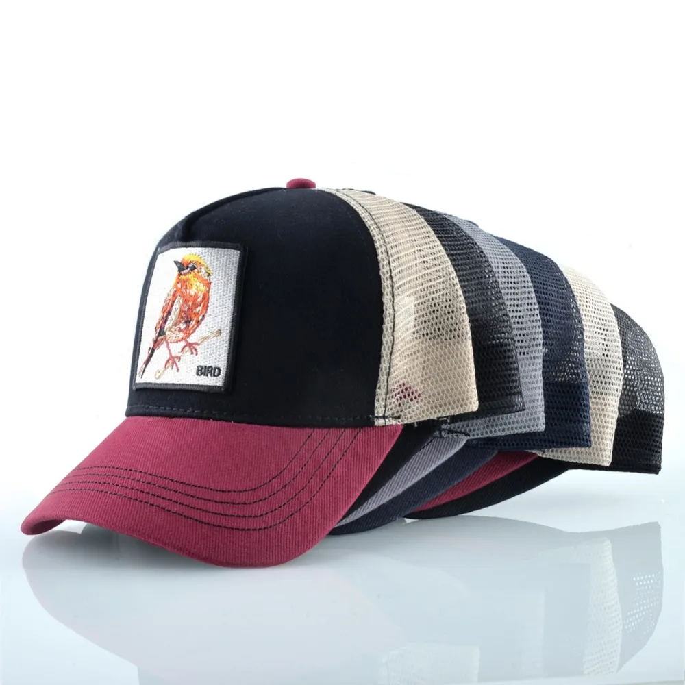 Унисекс Snapback шапки воздухопроницаемые кроссовки для мужчин Защита от солнца шапки для женщин вышивка товары птиц мужская бейсбольная кепка хлопок хип хоп Bone Casquette