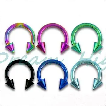 Необычный титановый конус для брови кольцо пирсинг бровей Пирсинг тела 316L SS 100 шт/партия рекламный подарок смешанный цвет 16 г