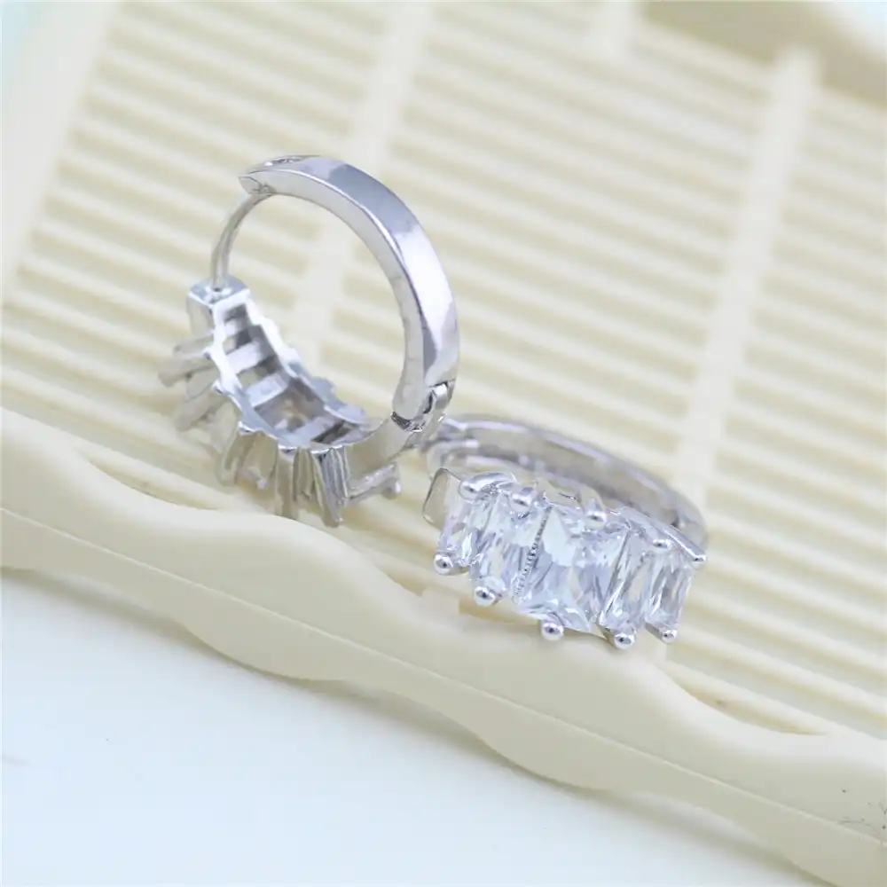 2017 Бесплатная доставка, ювелирные изделия из стерлингового серебра 925 пробы, двухрядная микроинкрустация циркония, серебряные серьги, циркониевые серьги с покрытием для женщин eh133