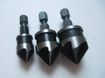

Hot 3pcs 5 Flute 90 Degree Hcs Chamfer Cutter Mill Hex Shank Drill Press Countersink Boring Chamfer Drill Set 12mm-16mm-19mm
