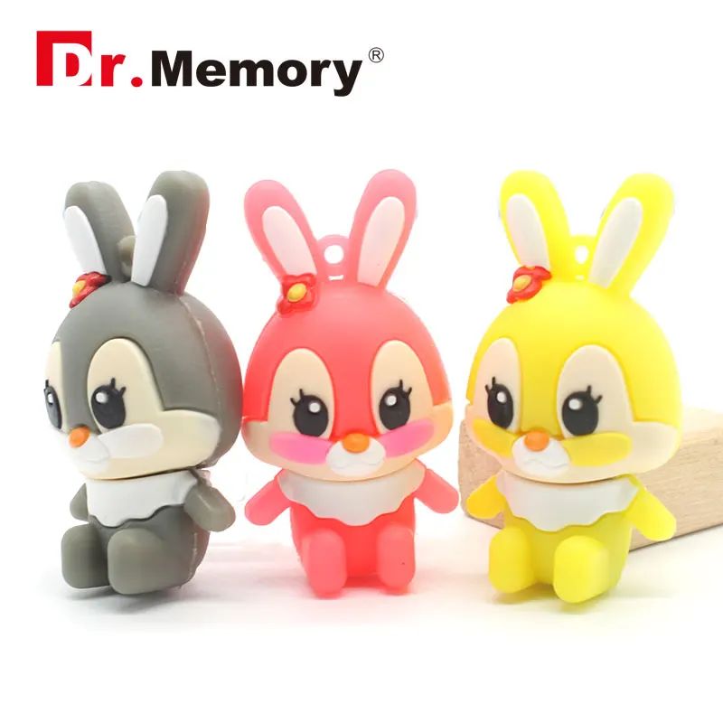 Флеш диск USB 2 0 с рисунком кролика 64 ГБ 32 128 м 4 8 16 ГБ|USB флэш-накопители| |