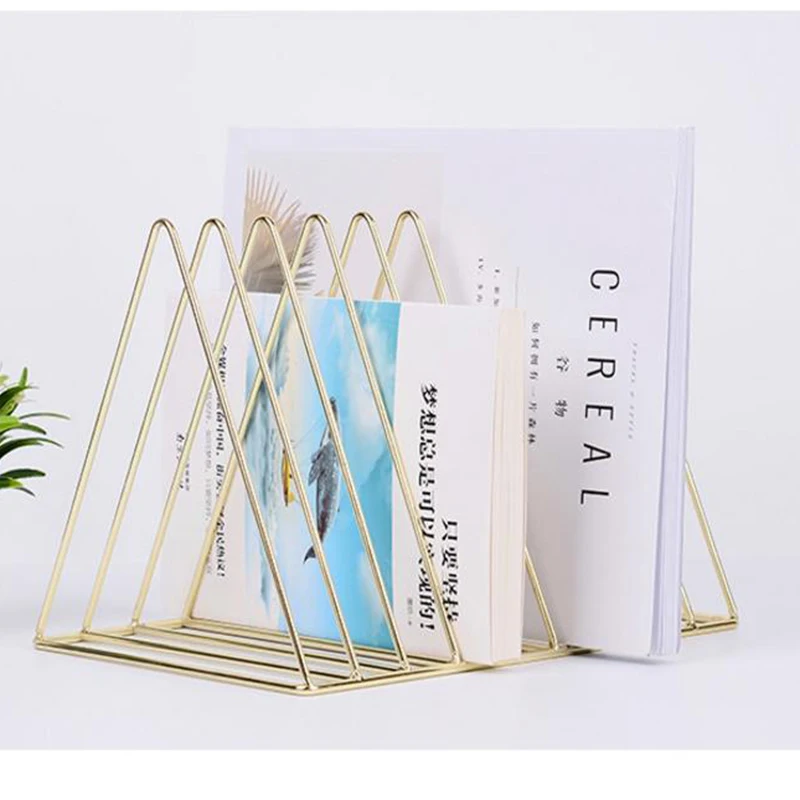 

Rose Gold Creative Simple 9 Grid Bookshelf File Frame Storage Ornaments Nordic Iron Art Bookshelf Desktop Organizer