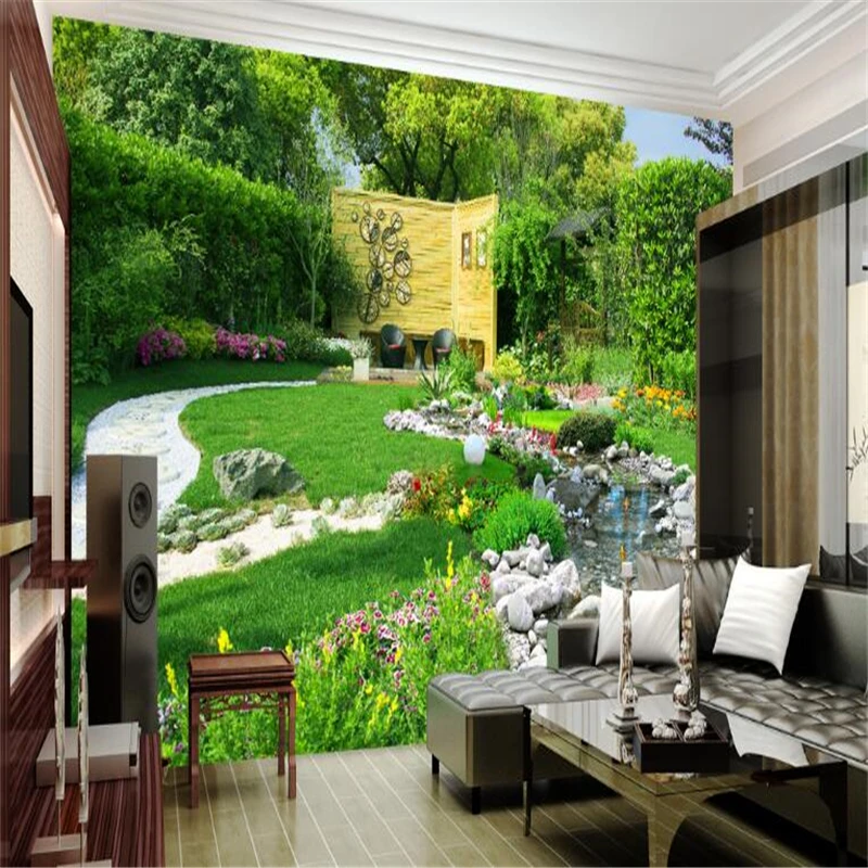 3d custom photo wallpaper wall murals wall stickers Garden river landscape landscape background wall background painting tapety