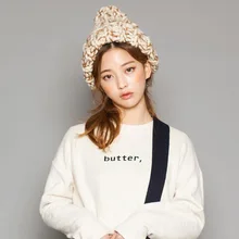 Вязаная шапка Для женщин Вязание шерсть Шапки bobble Шапки Обувь для девочек Skullies шапочки зима теплая Повседневное Шапки