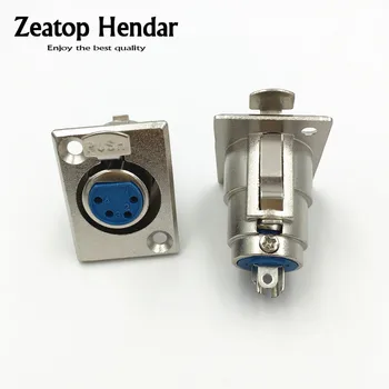 

50Pcs High Quality XLR 4Pin Female Panel Chassis Mount Socket Locking Audio MIC Connector Adapter