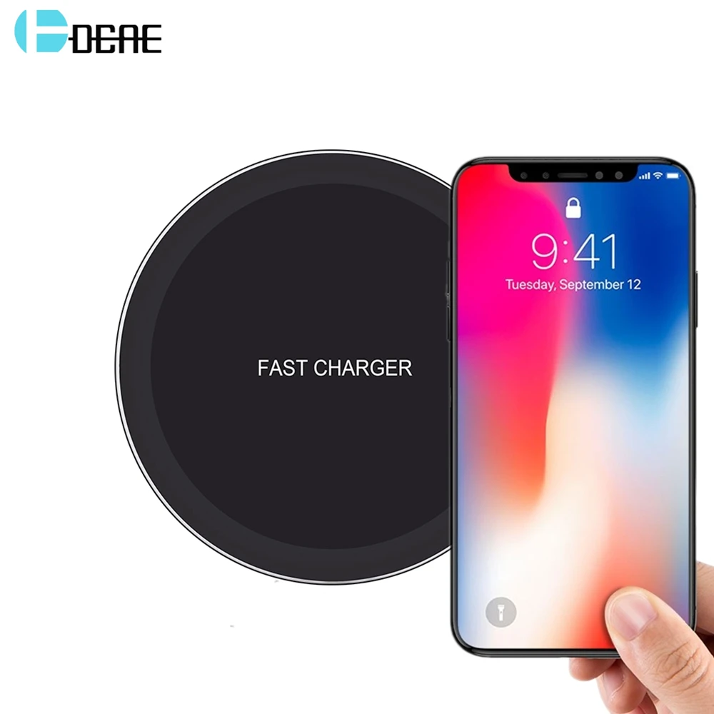 

DCAE 10W QI Wireless Charger For iPhone Xs Max Xr X 8 8 Plus Fast Wireless Charging Pad For Samsung Galaxy S8 S9 Plus Note 8 9