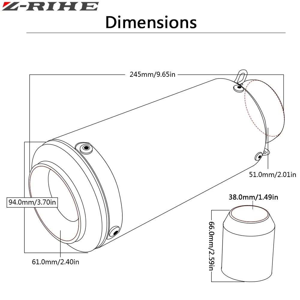 51-61 мм мотоцикл выхлопной глушитель выхлопной Escape для Honda CRF230 F CRF 230 F 2003-2017 2004 2006 2007 2005