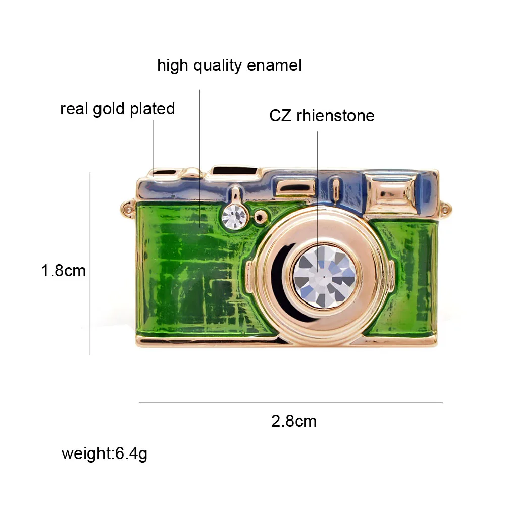 Брошь унисекс в виде фотоаппарата CINDY XIANG, креативный значок из эмали с кристаллом для мужчин женщин, детей, доступно в 3 цветах, идея для подарка