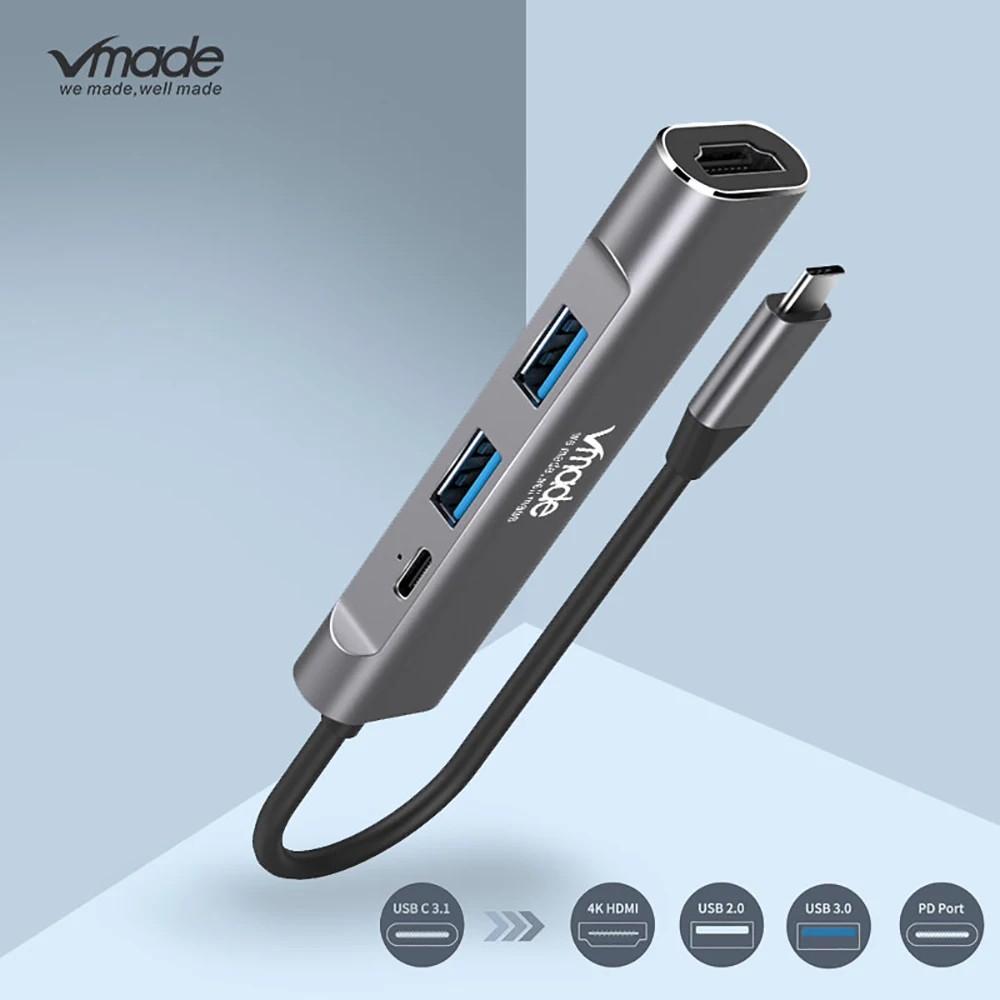 Vmade USB C концентратор USB-C-3,0 концентратор HDMI Thunderbolt 3 адаптер для MacBook samsung Galaxy S9 huawei P20 mate 20 Pro type C usb-хаб