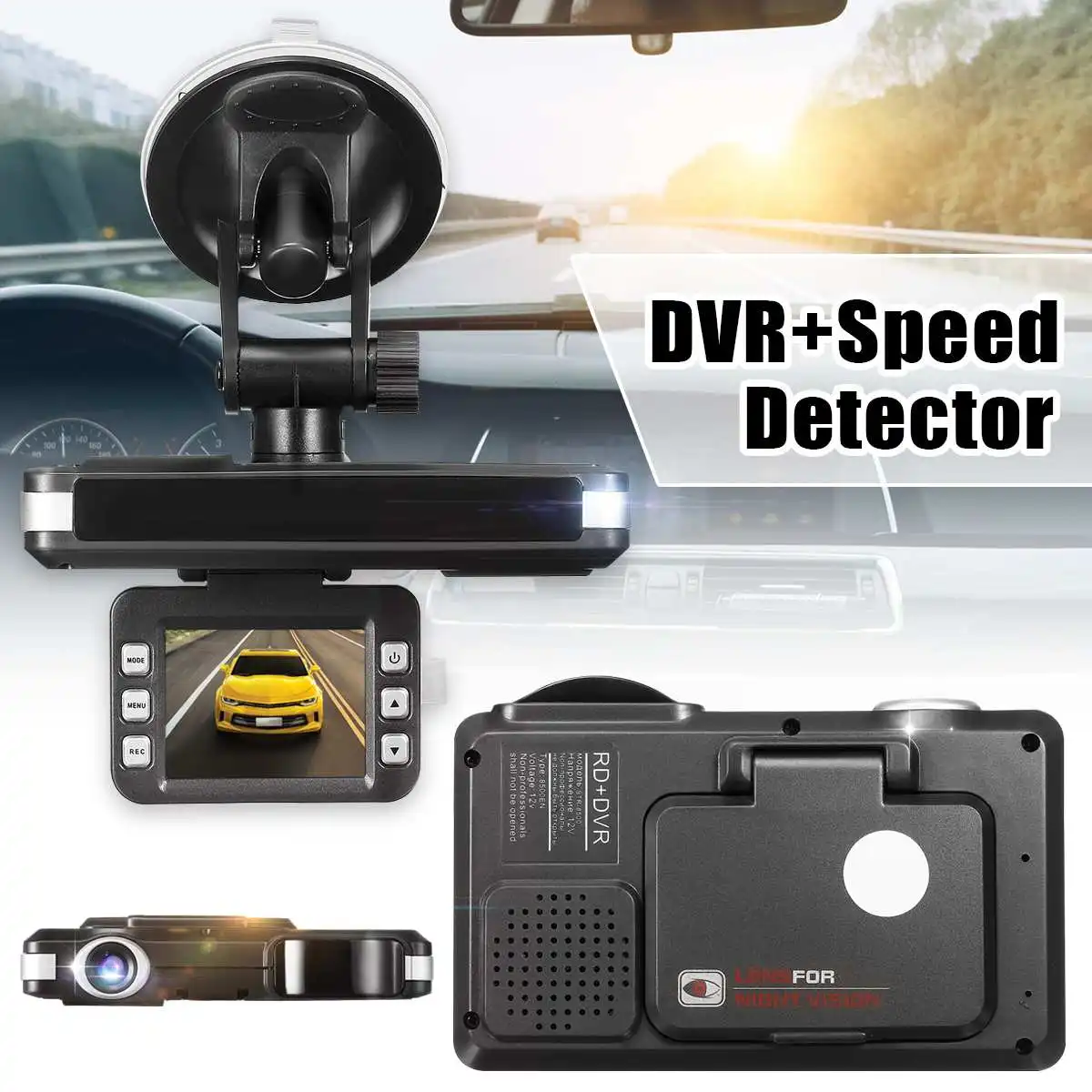 2 в 1 HD Автомобильная приборная панель DVR камера регистратор Радар лазерный детектор скорости DVR камера с русским английским руководством