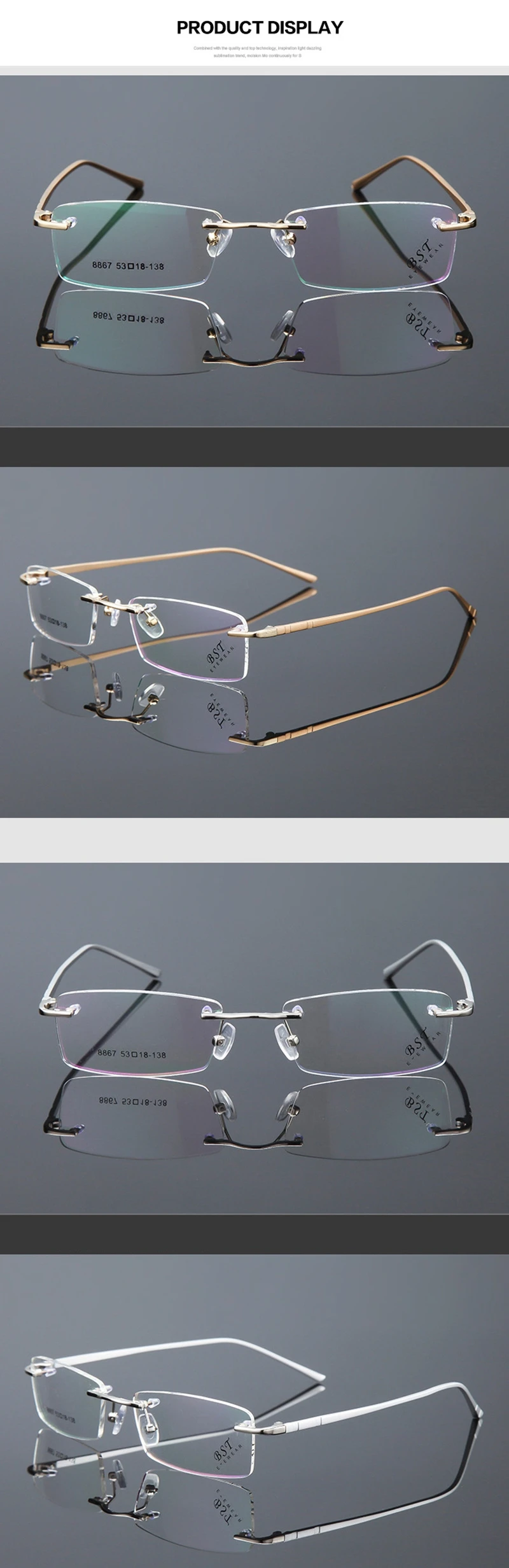 Belmon оправа для очков, мужские очки без оправы, компьютерные очки по рецепту, оптические очки для мужчин, очки с прозрачными линзами, оправа RS739