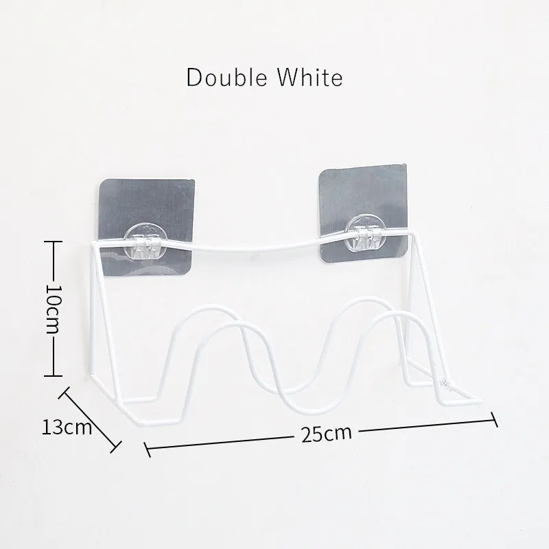 Baffect/двойная железная настенная полка для обуви, простые домашние Тапочки для ванной комнаты, держатели для хранения, лоферы, полка-s - Color: double white