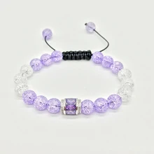 Модный загадочный фиолетовый браслет из натурального хрусталя CZ фиолетовые хорошие бусины «на удачу» ручной регулируемый браслет из веревки для женщин