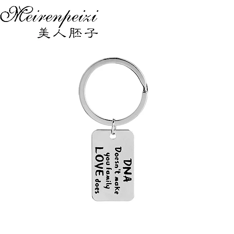 

Letter Keychain Adoption Personalized Key Holder Keepsake Family Kids Jewelry Step Dad Mom Gift