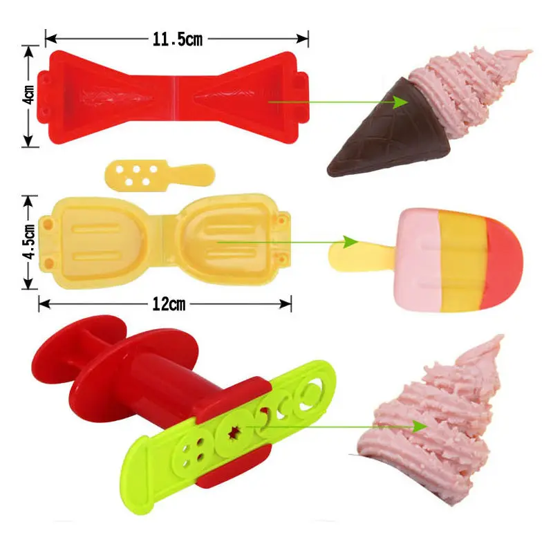 3D цветной Пластилин Глина набор с розничной коробкой родитель-ребенок интерактивные игрушки мороженое набор пресс-форм интеллектуальная игрушка