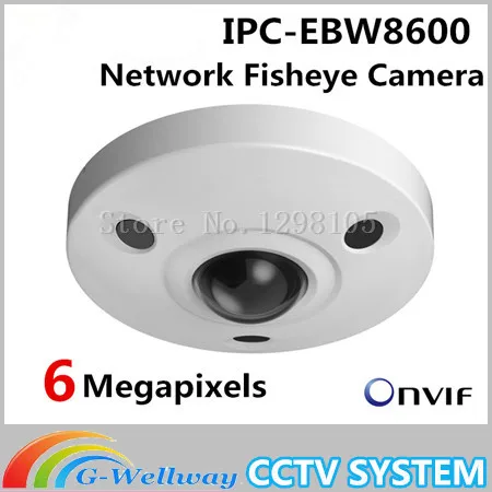 

Original dahua 6M HD Vandal-proof IR Network Fisheye Camera IPC-EBW8600 SD card Mic built in CCTV IP camera IPC-EBW8600