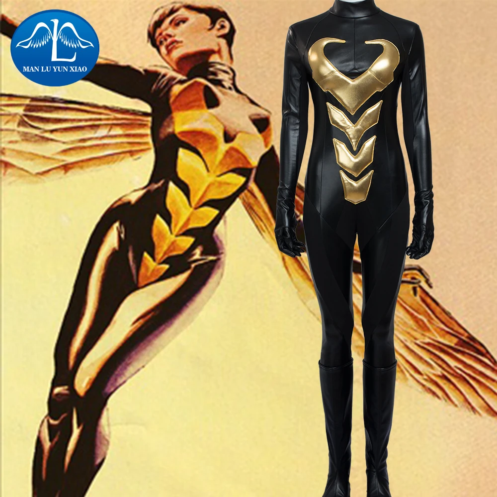 

MANLUYUNXIAO New Women's Wasp Costume Jumpsuits Set Wasp Outfits Halloween Carnival Cosplay Costume for Women Custom Made