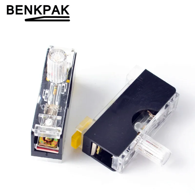 

1pcs 35MM DIN Rail 6x30mm glass fuse holder Single guide fuse box with 10A fuse