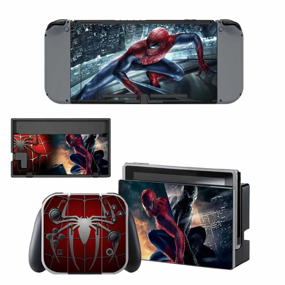 Виниловая наклейка с изображением Человека-паука, Набор стикеров для NS Switch консоли и док-станции и контроллера Joy-Con, наклейки с человеком-пауком - Цвет: YSNS1658