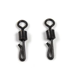 50 шт. q-образный матовый черный латунный Kwik быстросменный поворотный зажим для ловли карпа, терминал, снасти, аксессуар, Размер 4