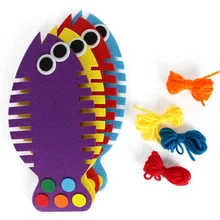 Дети DIY Нетканые резьбовые рыбки развивающие игрушки детский сад Монтессори игрушки Детские красивые прочные намотки Обучающие инструменты