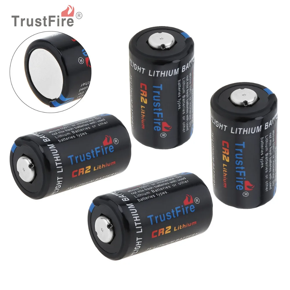 

4 Pieces TrustFire CR2 Battery 3V 750mAh Li-ion Battery with Safety Relief Valve for Flashlight Headlamp Camera