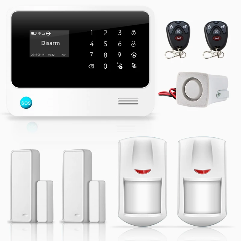 Chuangkesafe 96 Wireless zones 4 Wired defense 4 Wired relay G90B WIFI GSM GPRS Alarm System Russian Spanish French English