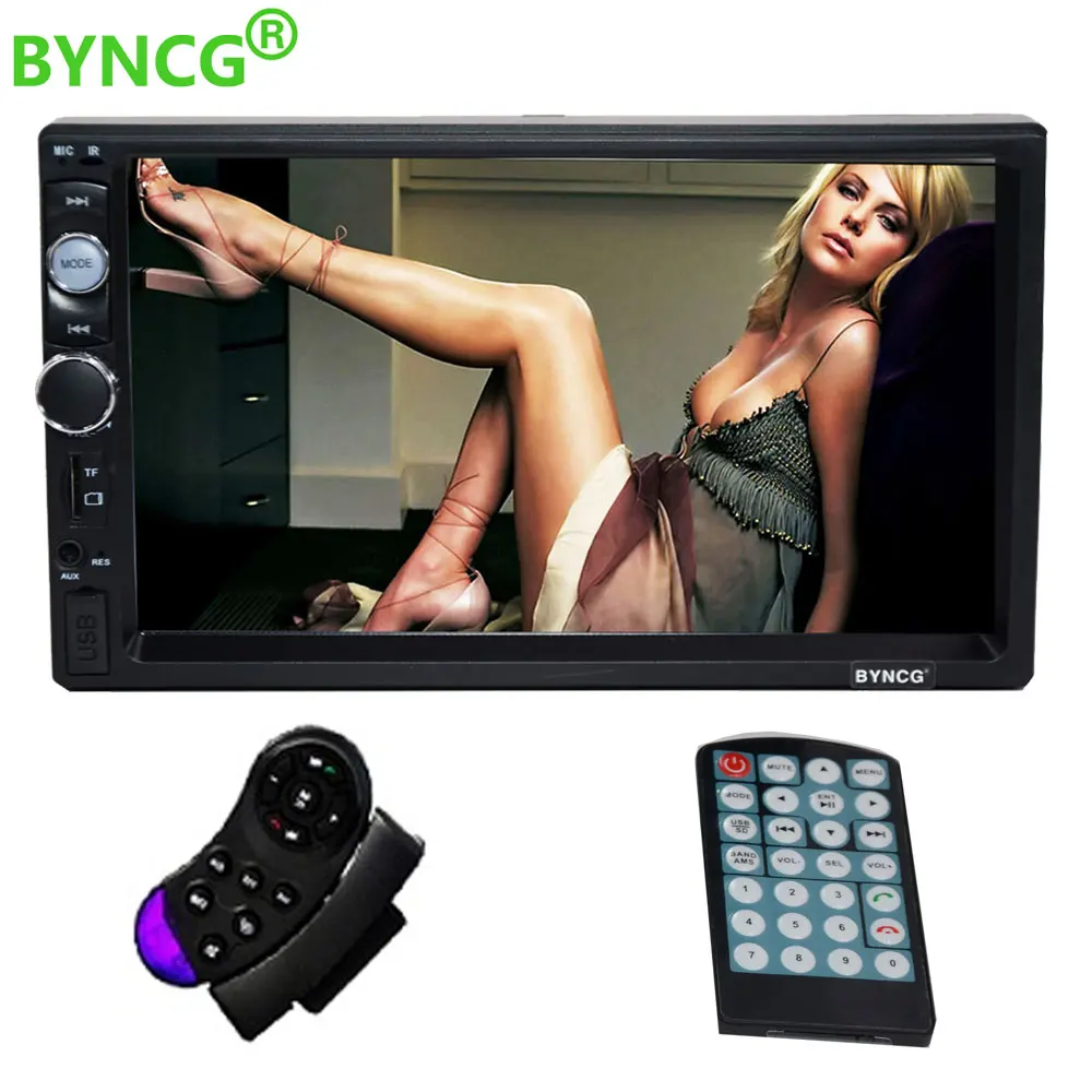 

BYNCG 2 din car radio 7" HD Touch Screen Player MP5 SD/FM/MP4/USB/AUX/Bluetooth Car Audio For Rear View Camera Remote Control