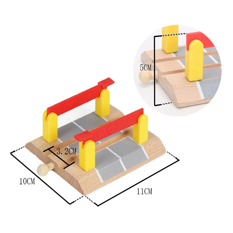 Параллельный гриф трек пересечение деревянная железная дорога Аксессуары Универсальный деревянный трек барьер Развивающие DIY игрушки для детей