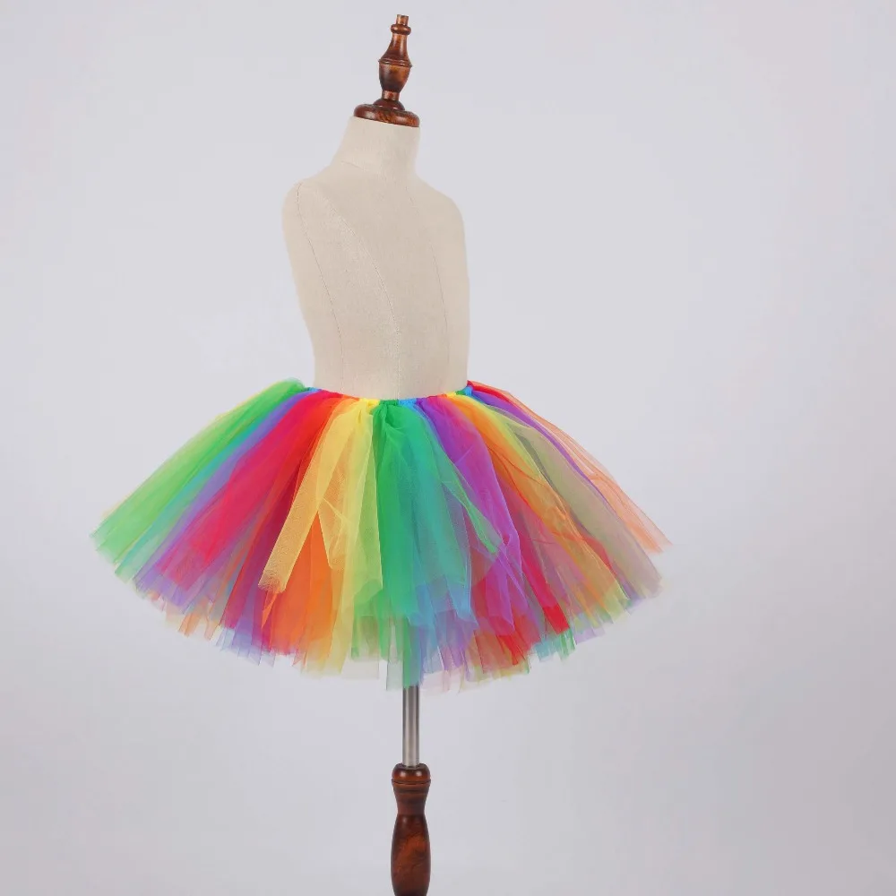 Baby Girls Rainbow Tutu Skirt | Fluffy Tulle Tutus for Girls | Kids Birthday Party Costume | Rainbow Baby Colorful Skirt | Photo Props image 4