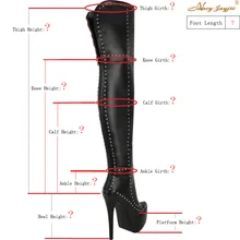 Высокие сапоги на платформе под заказ; Фетиш-Высокие Сапоги выше колена с заклепками; женская обувь из натуральной кожи на молнии со шнуровкой; Сезон Зима; коллекция года